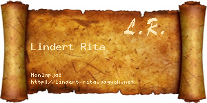 Lindert Rita névjegykártya