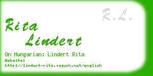 rita lindert business card